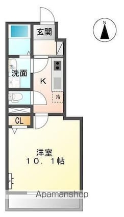 クレア・ド・ルーン　[1K/31.57m2]の間取図