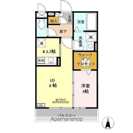 ベルレージュ[1LDK/31.32m2]の間取図
