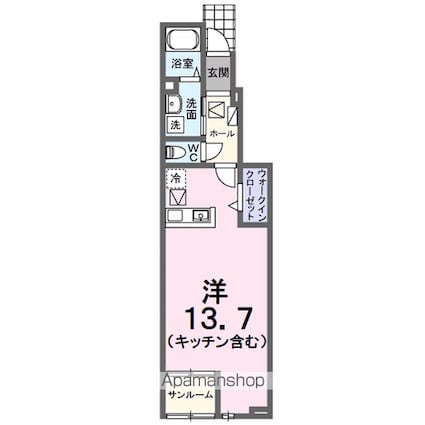 ウッド　ウィル[1R/40.16m2]の間取図