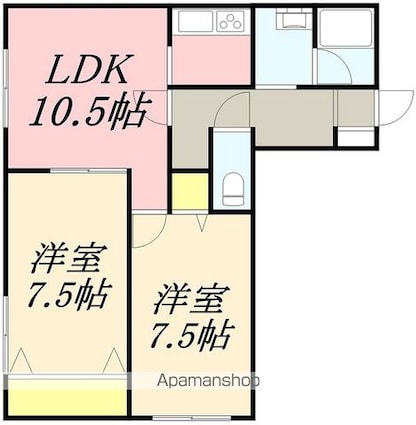 カーサデクエルノⅡ[2LDK/69.48m2]の間取図