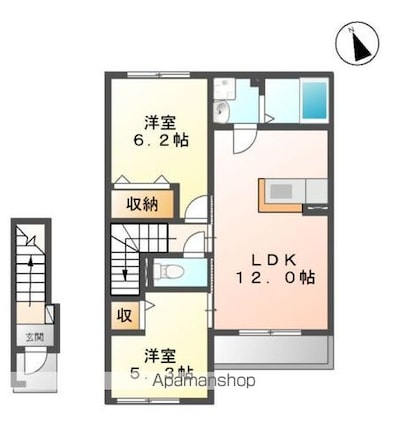 メゾン・ファヴール[2LDK/55.46m2]の間取図