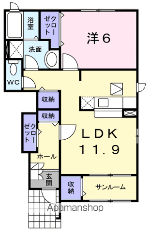 ラック ヴィラII Aの間取り写真