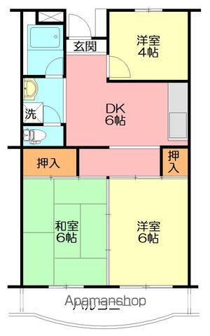 若尾山ハイツの間取り写真
