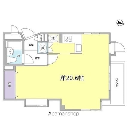 ホメスト池尻[1R/44.36m2]の間取図