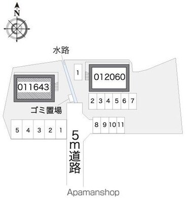 レオパレス中田Ⅰ[1K/19.87m2]の配置図