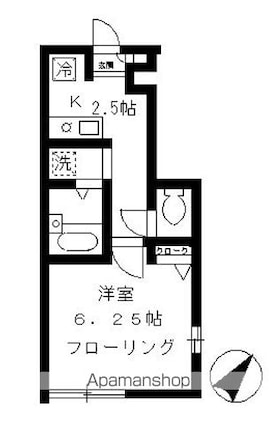 グレイス代々木[1K/24.16m2]の間取図