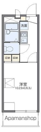 レオパレスＨＡＲＶＥ[1K/19.87m2]の間取図
