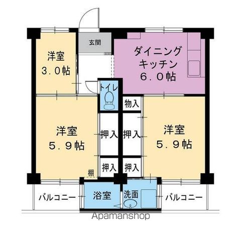 ビレッジハウス日下1号棟の間取り写真