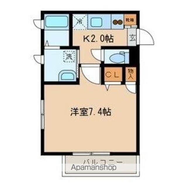 イリーズ[1K/24m2]の間取図