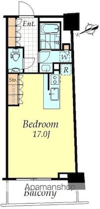 コンフォリア新宿イーストサイドタワー[1R/43.07m2]の間取図
