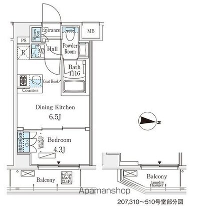 メゾン・クロイゾン[1DK/25.52m2]の間取図
