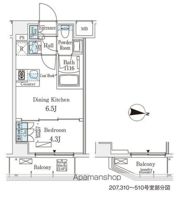 メゾン・クロイゾン[1DK/25.52m2]の間取図