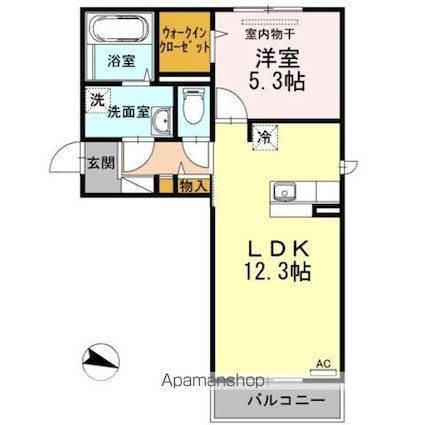 メナージュ[1LDK/44.17m2]の間取図