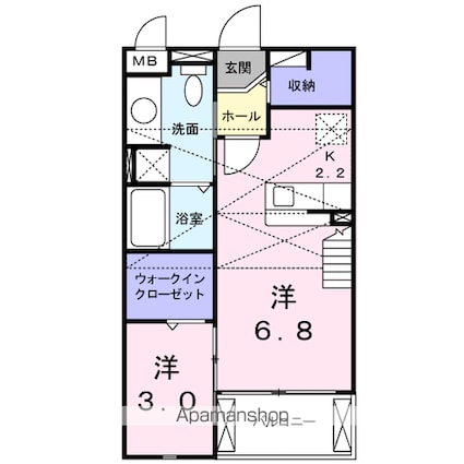 エスポワールＡ[1R/33.34m2]の間取図