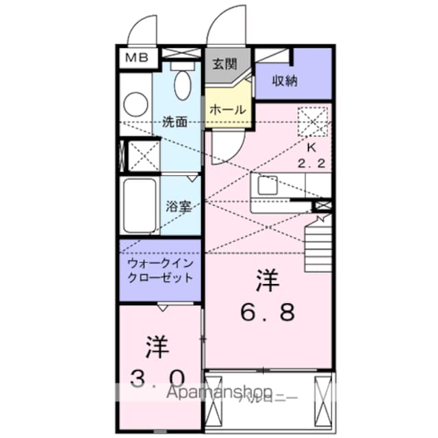エスポワールＡ[1R/33.34m2]の間取図