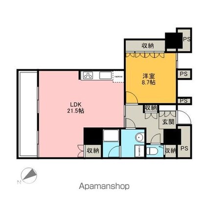 ＴＨＥ　ＴＯＫＹＯ　ＴＯＷＥＲＳ　ＭＩＤＴＯＷＥＲ[1LDK/74.29m2]の間取図
