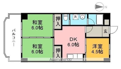 コーポ田中２号館[3DK/56m2]の間取図