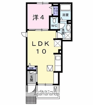 プランドール[1LDK/32.44m2]の間取図