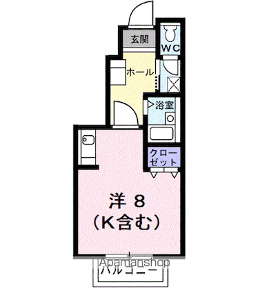 欅館（けやきかん）[1R/25.92m2]の間取図