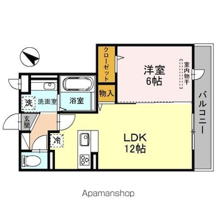 ＣＲＥＳＣＥＮＴＥ経堂（クレシェンテ）　壱番館[1LDK/43.52m2]の間取図