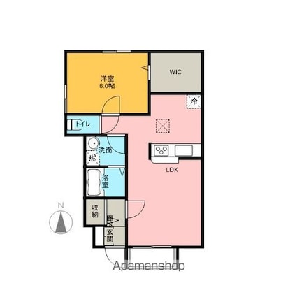 福島県福島市太平寺字町ノ内[1LDK/40.44m2]の間取図