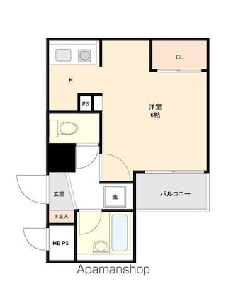 ドゥーエ西大島[1R/21.64m2]の間取図
