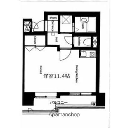 ライオンズマンション北目町第二[1R/32.2m2]の間取図