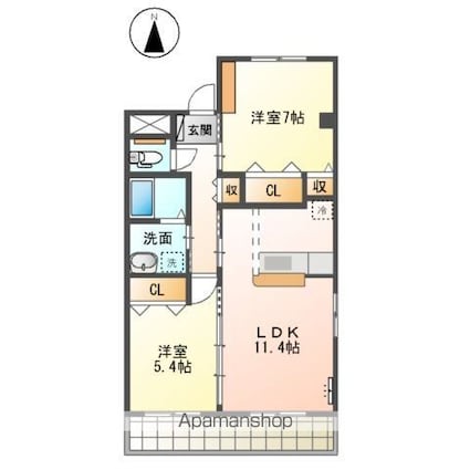 Ｄｏｌｃｅ[2LDK/57.26m2]の間取図