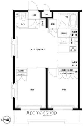 東京都練馬区中村南２丁目[2DK/51.04m2]の間取図