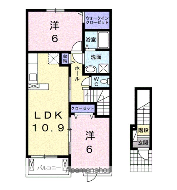 ＰＬＡＩＳＩＲ　Ｓｉ　Ⅰ[2LDK/57.21m2]の間取図