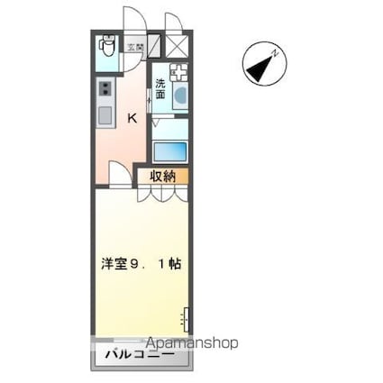 ボア・ソルテ[1K/31.02m2]の間取図