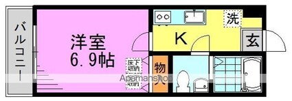 東京都杉並区松ノ木２丁目[1K/23.4m2]の間取図