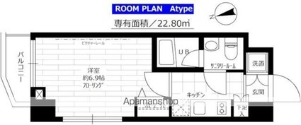 ステージグランデ上落合[1K/22.8m2]の間取図