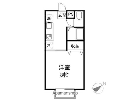 長野県長野市大字高田南高田[1K/26.46m2]の間取図