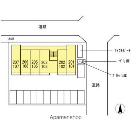 岡山県岡山市北区西崎２丁目[1K/32.43m2]の配置図