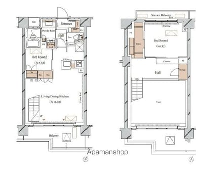 ブランシエスタ西馬込[2LDK/71.79m2]の間取図