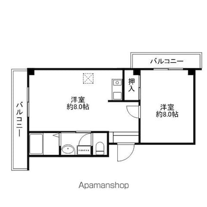 旭ビル[1LDK/40.63m2]の間取図