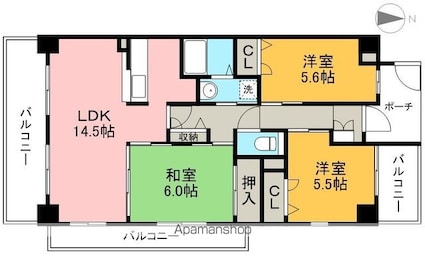 リヴィエール大高[3LDK/68.97m2]の間取図