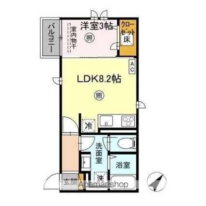 エストレアＡ[1LDK/30.41m2]の間取図