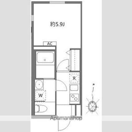 グランピア荻窪[1K/21m2]の間取図
