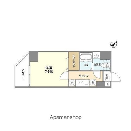 アルファコート王子２[1K/25.83m2]の間取図