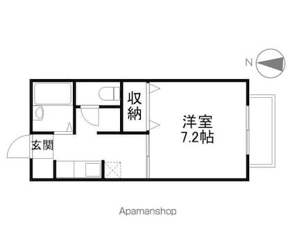グリーンフロム[1K/24.7m2]の間取図