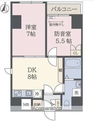 Ｂｅｅ　Ｆｌａｔｓ[2DK/42.43m2]の間取図