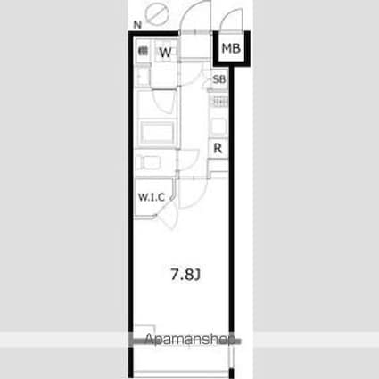 ケーディーエックスレジデンス豊洲[1K/25.95m2]の間取図