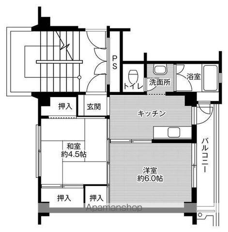 ビレッジハウス郭内1号棟の間取り写真