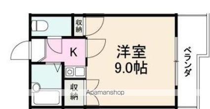 香川県高松市紙町[1K/24m2]の間取図