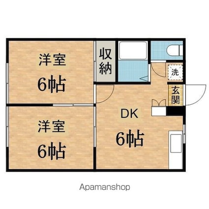 エステートピアさいとう[2DK/37.26m2]の間取図