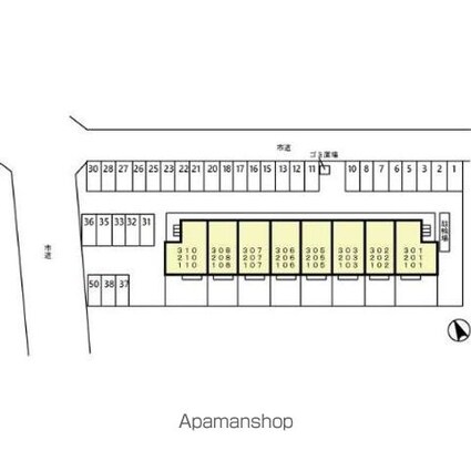 Ｄ’ｒｏｏｍ京命[2LDK/50.01m2]の配置図