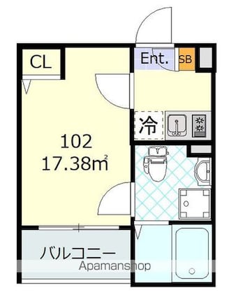 オーガスタコート下井草[1K/17.38m2]の間取図