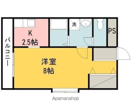 プレアール三番町[1K/28.5m2]の間取図